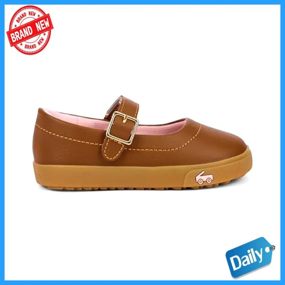Girls' Mary Jane Flats with Adjustable Strap, Corduroy Upper, APMA Certified
